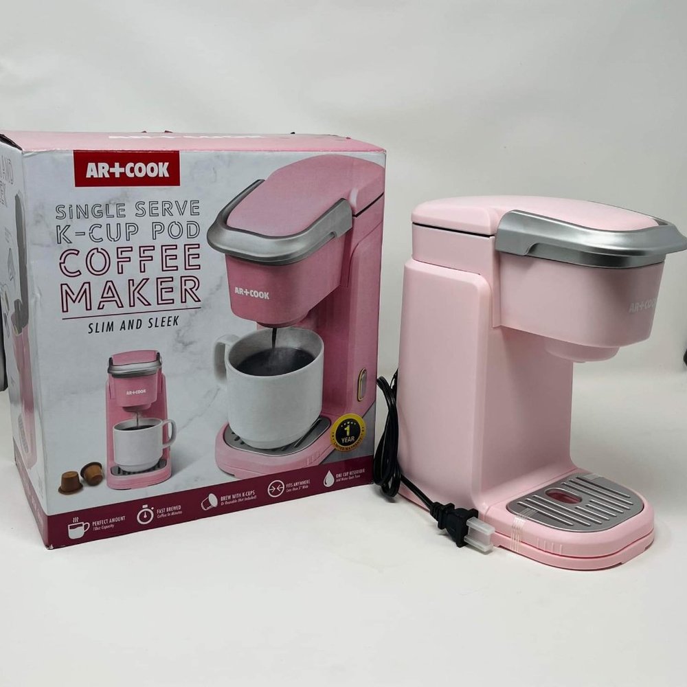 Single serve k-cup pod coffee maker (pink) NEW